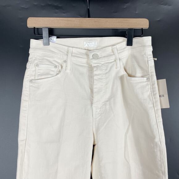 MOTHER Flare & Wide Leg Jeans in Cream - Picture 5 of 13